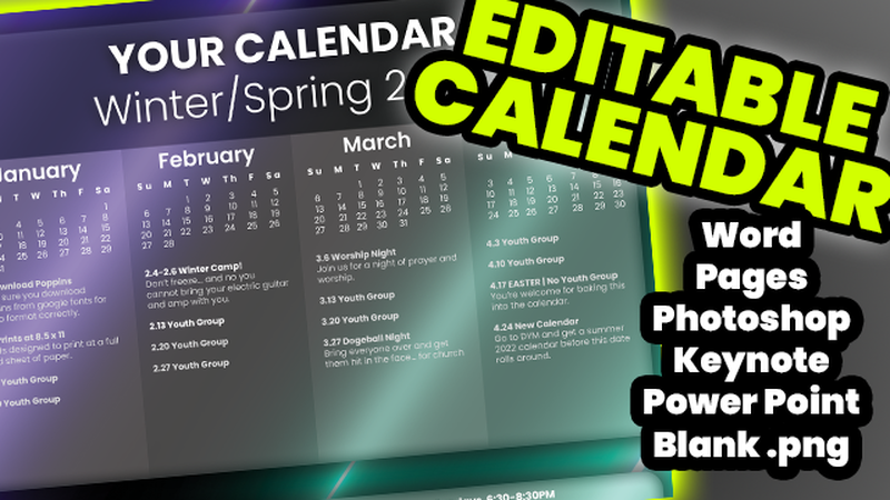 Winter Spring Calendar